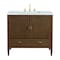 James Martin Vanities 36'' Vanity, Mid Century Walnut w/ 3 CM Carrara White Marble Top 485-V36-WLT-3CAR - alternate 1